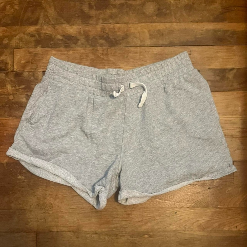 Heather Gray Pajama Shorts Soft Cotton-Blend Relaxed Fit